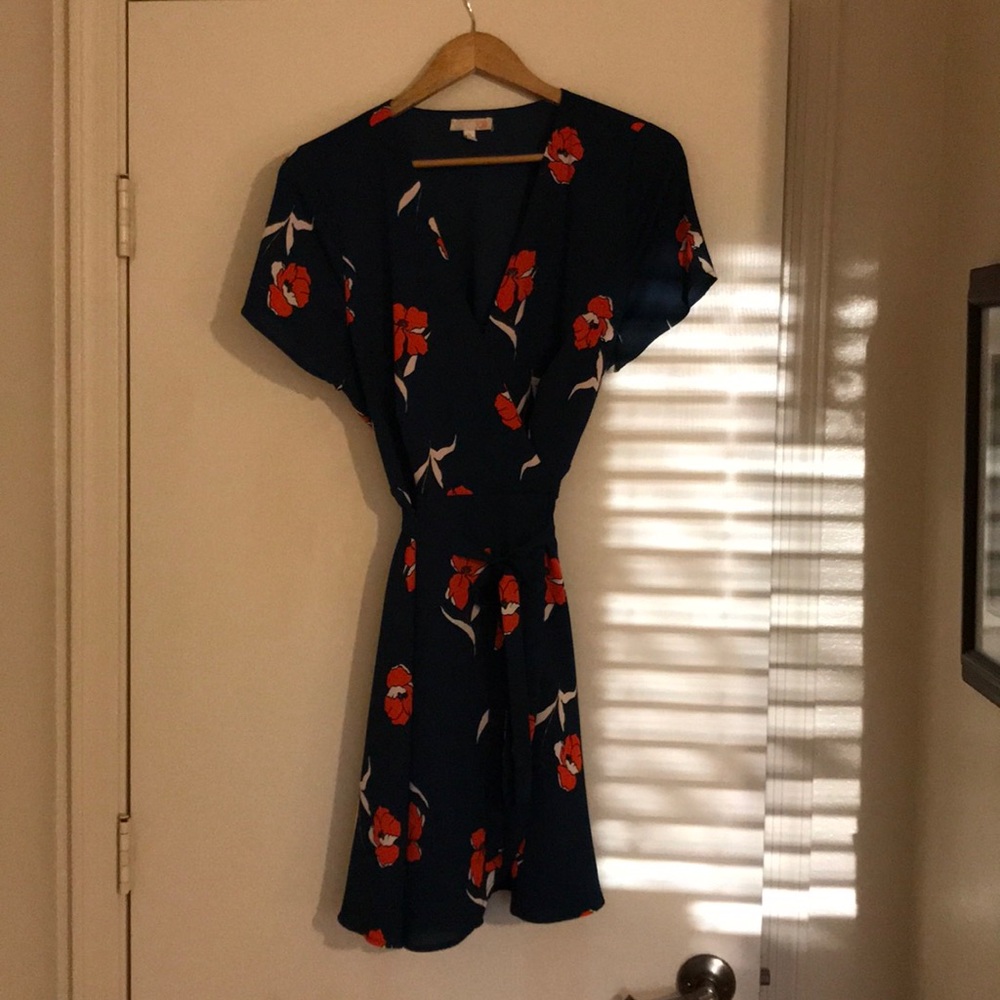 Blue wrap dress